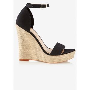 Express Espadrille Wedge Sandal in Black size9
